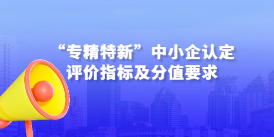 詳解—“專精特新”中小企認(rèn)定評價(jià)指標(biāo)及分值要求